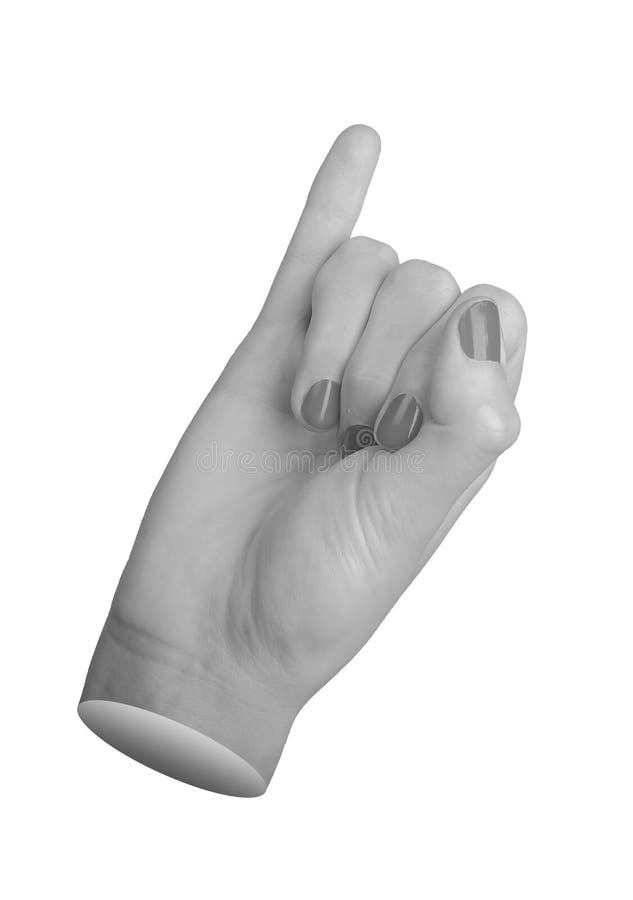 Hand with the pinky, little finger pointing upward, isolated on a white background royalty free stock photo