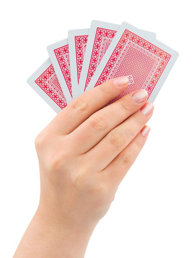 Hand and playing cards