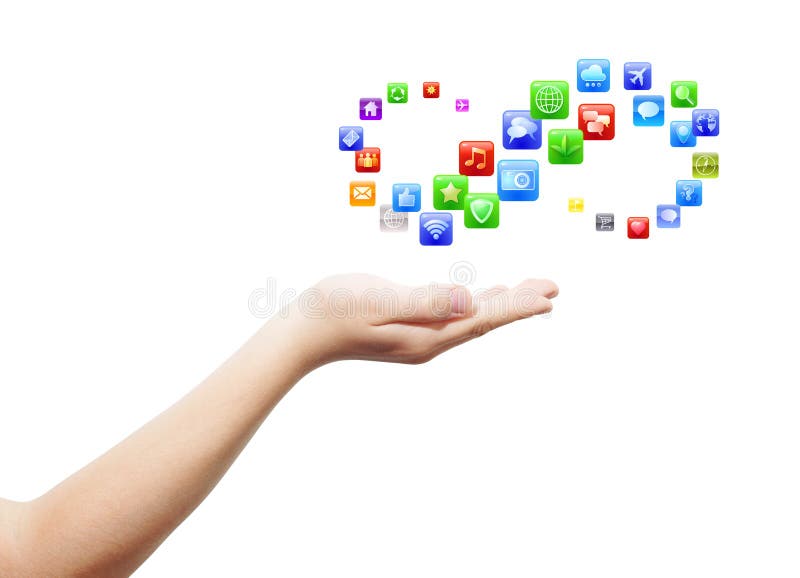 Hand with plenty apps