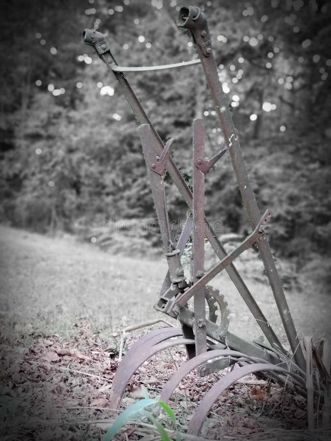 Hand plowing. stock photo. Image of plow, garden, hand 159725636