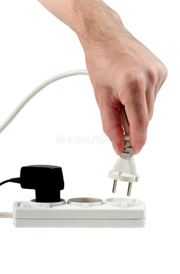 Hand with a Plug To Be Plugged into an Outlet Stock Image Image of