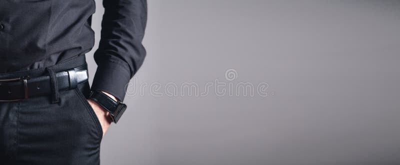 Hand in Pocket with Wrist Watch Stock Image Image of design, watches