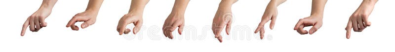 Hand pointing down. Finger in relaxed pose showing gesture to indicate, tap, touch, guide or select royalty free stock images