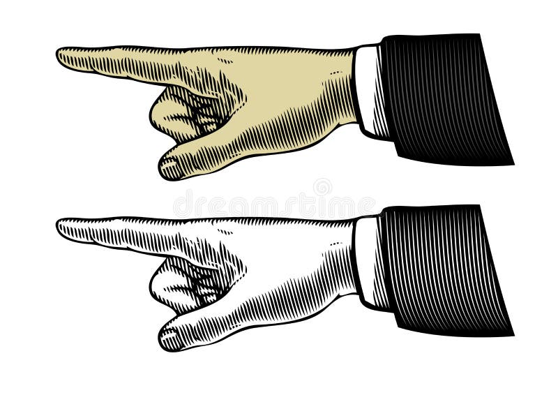 Mână cu degetul arătător stock illustration