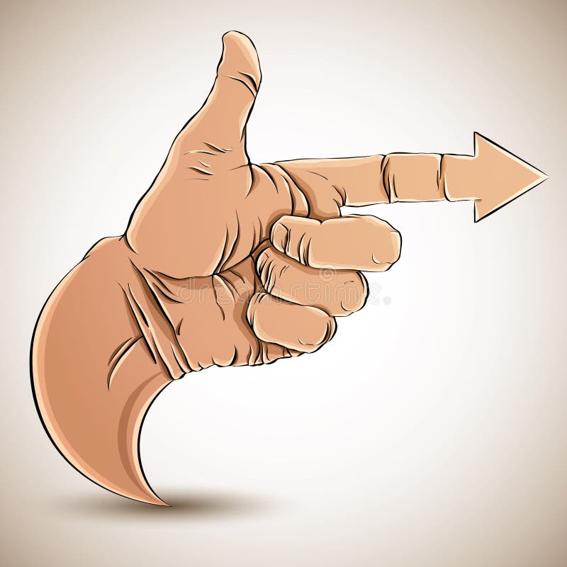 Hand with pointing finger. vector illustration