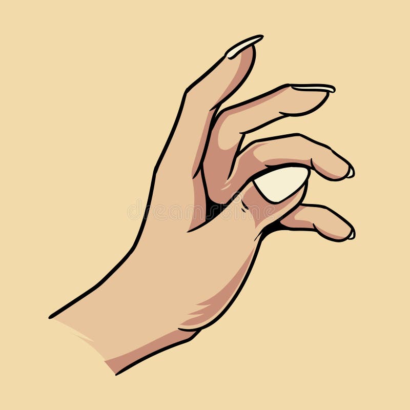 Hand Pose Isolated on solid background. Perfect for any purposes. royalty free illustration