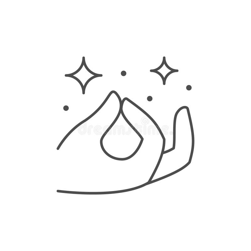 Hand pose for meditation line icon stock illustration