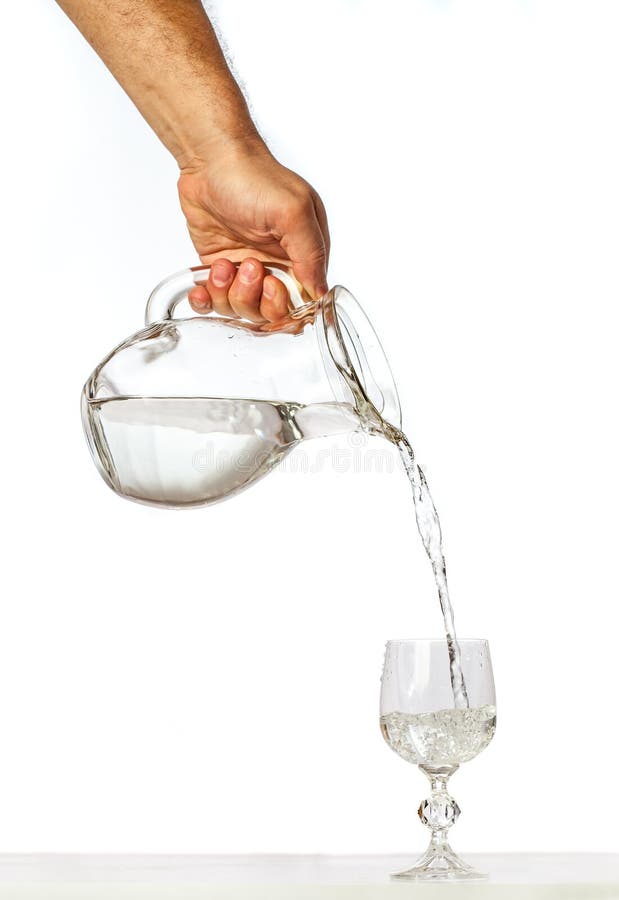 Hand Pouring Water from Glass Pitcher Stock Photo - Image of pouring,  refreshment: 61845744
