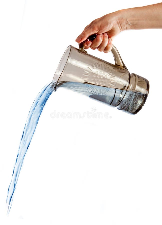 Hand Pouring Water from Glass Pitcher Stock Photo Image of pouring