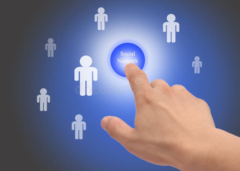 Hand pressing Social Network button