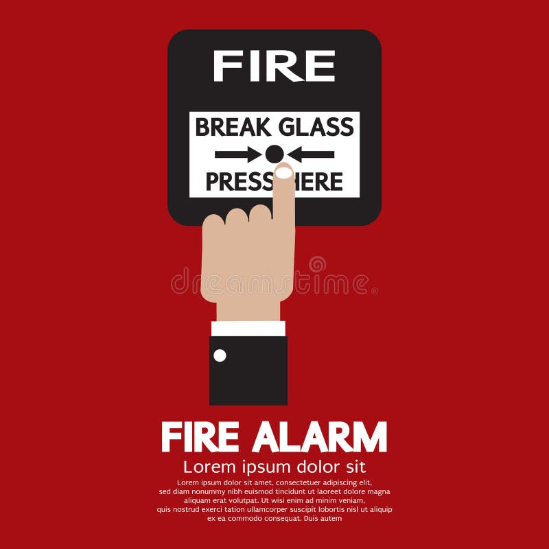 Hand Push Fire Alarm Button vector illustration