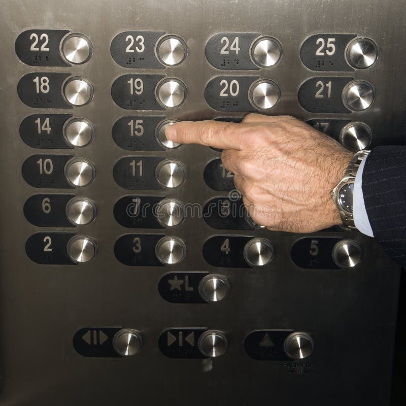 Hand Pushing Elevator Button Stock Image Image of executive, lawyer 12751269