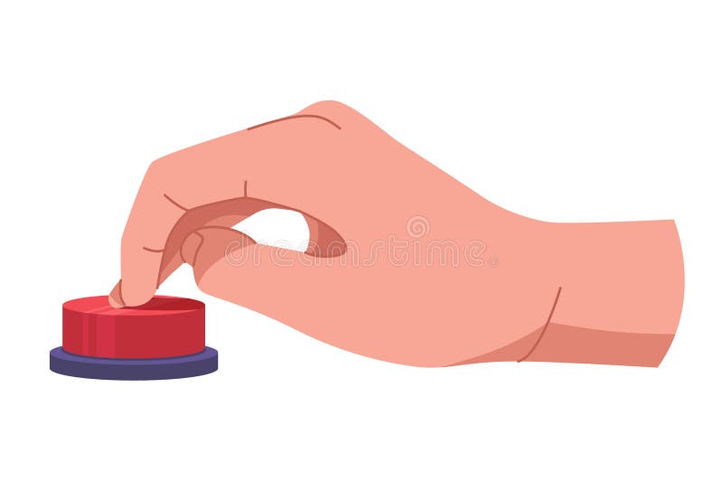 Red button. Alarm and accident. Launching a startup. A device for push.  5362363 Vector Art at Vecteezy