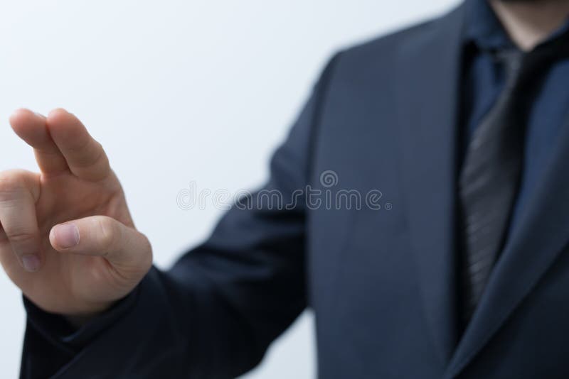 A Hand pushing on a touch screen stock photos