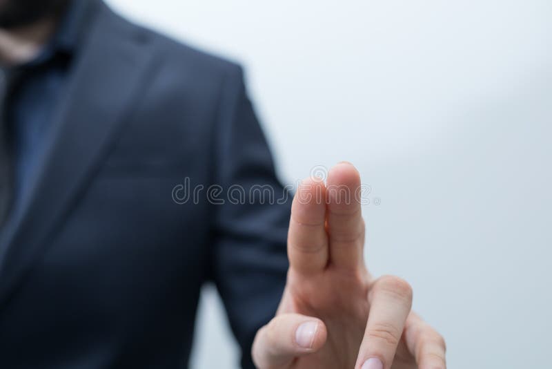 A Hand pushing on a touch screen royalty free stock images