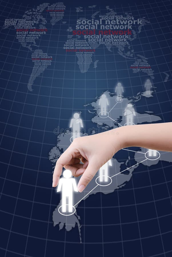 Hand putting Social Network. stock photos
