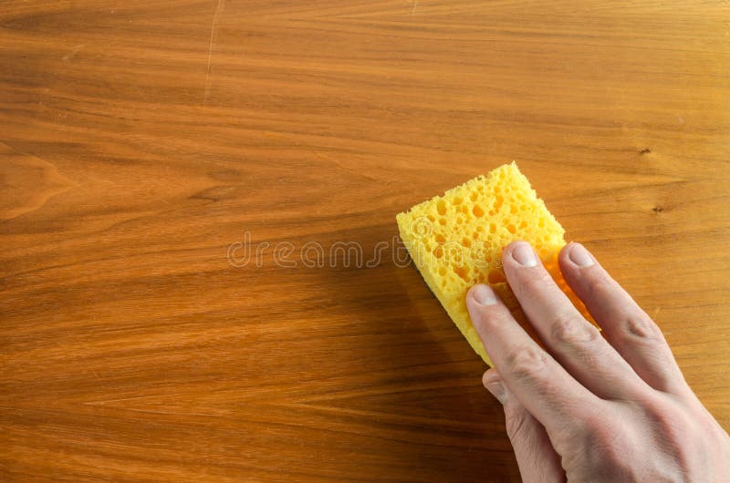 Hand with a Rag Wipes the Table, Doing Cleaning Stock Photo Image of