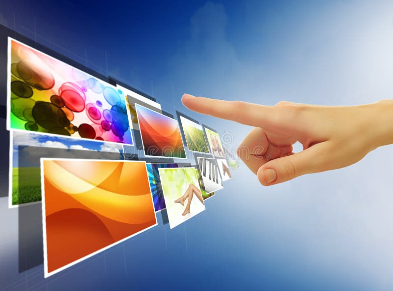 Hand reaching images streaming from the deep royalty free stock photo Hand reaching images streaming from the deep royalty free stock photo