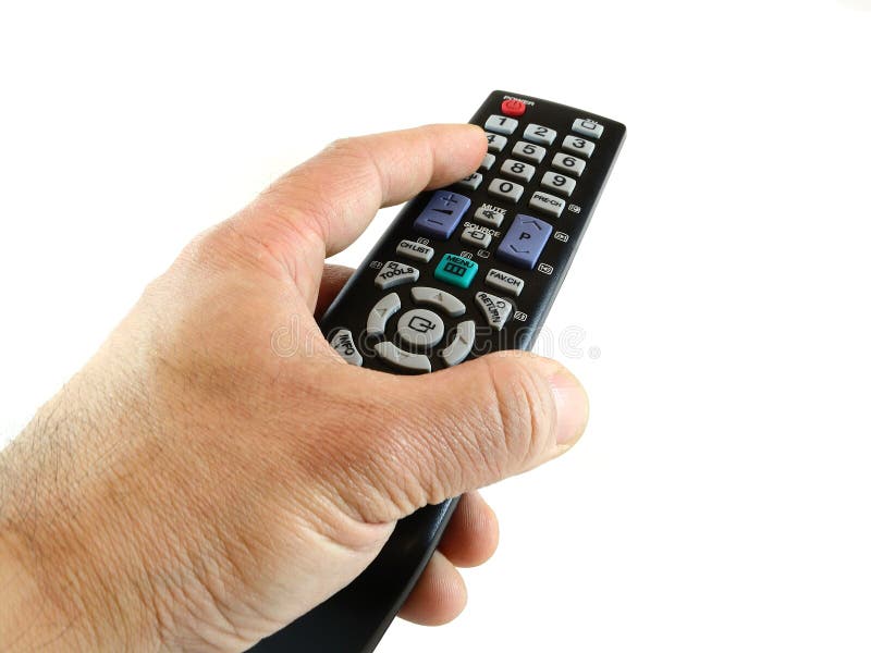 Hand with remote control royalty free stock photography Hand with remote control royalty free stock photography
