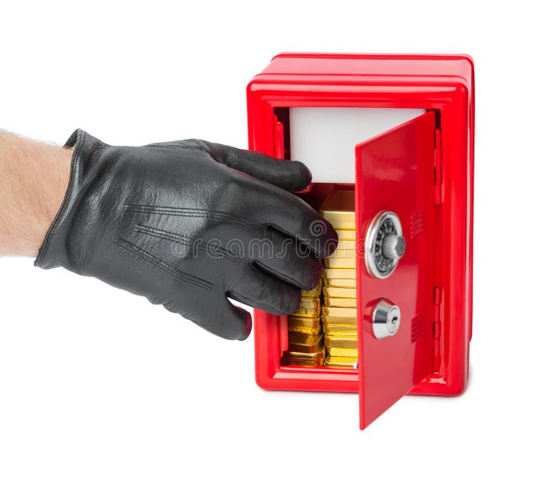 Hand and safe with gold bars stock images Hand and safe with gold bars stock images