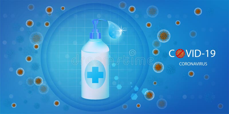 Hand sanitizer bottle for people washing hands. vector illustration