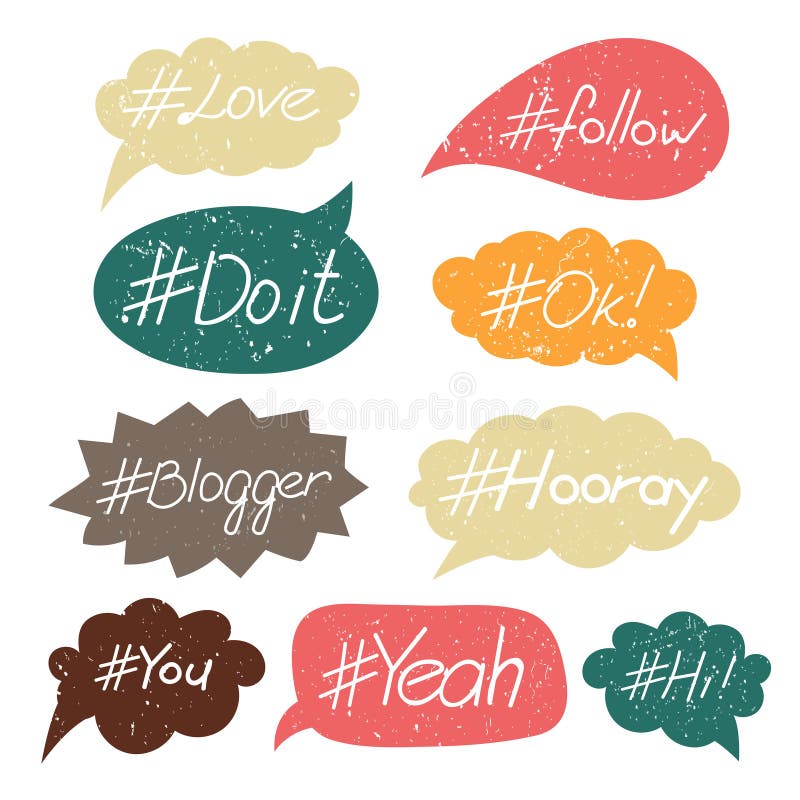 Hand schriftliche Haschtags lizenzfreie abbildung Hand schriftliche Haschtags lizenzfreie abbildung