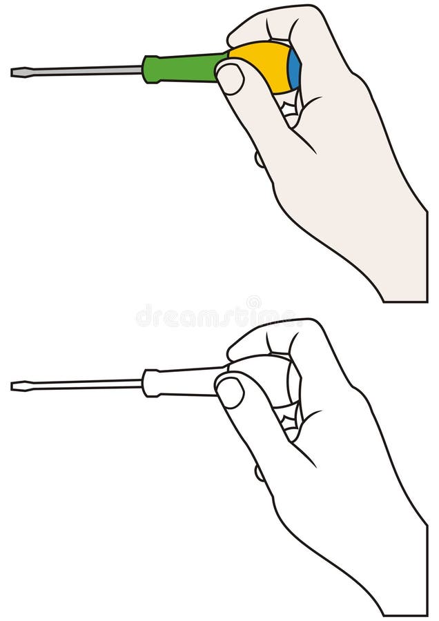 Hand with screwdriver