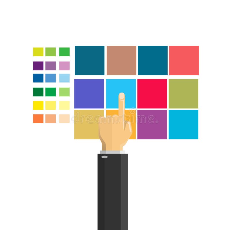 Hand selecting color vector illustration Hand selecting color vector illustration