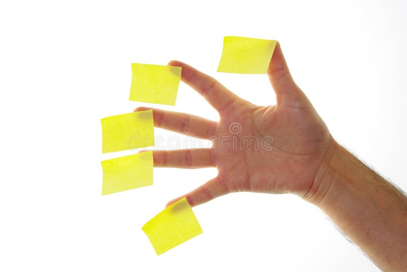 A Hand with Several Posticks Stock Photo - Image of notes, hands: 7442894