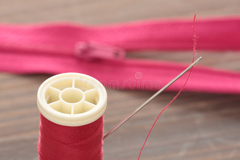 Hand Sewing Needle with Thread Stock Photo Image of arugula, cloth