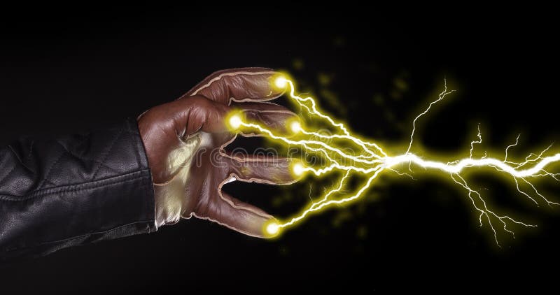 Hand Shooting Out a Bolt of Lightning - Dark and Mysterious Stock Image -  Image of limb, color: 217681035