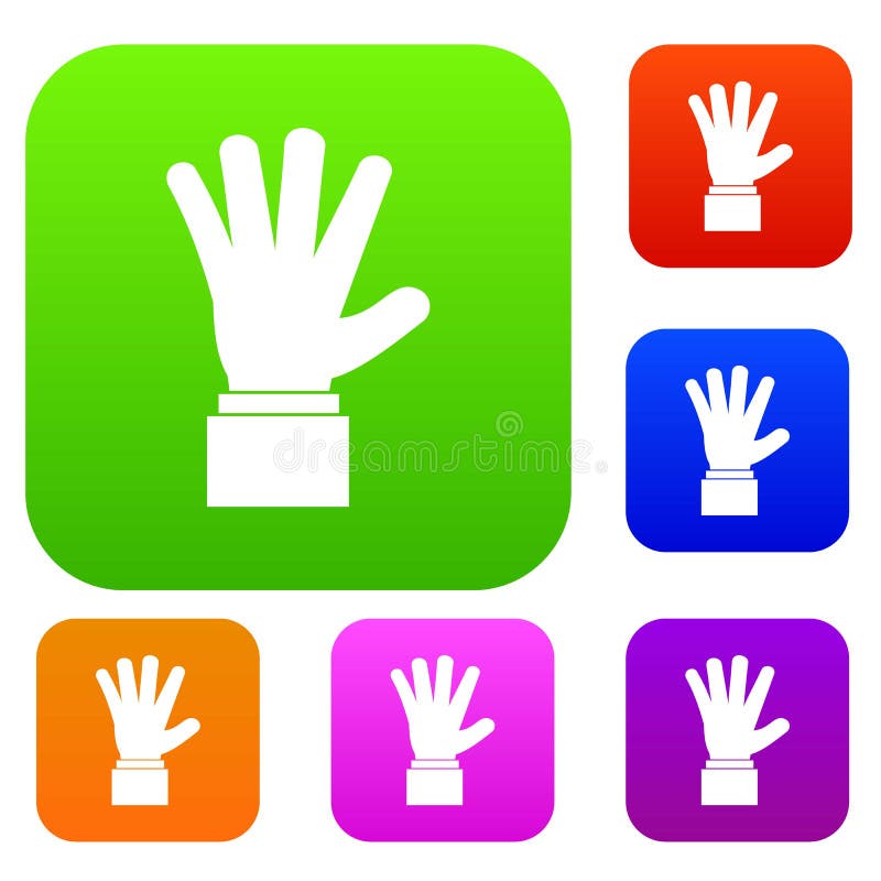 Hand showing five fingers set collection royalty free illustration