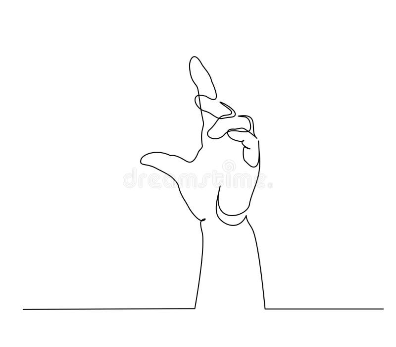 Hand showing something sign. Continuous one line art royalty free illustration