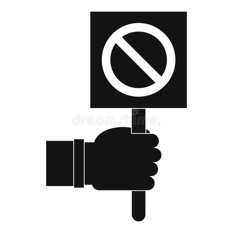Hand showing stop signboard icon, simple style royalty free illustration