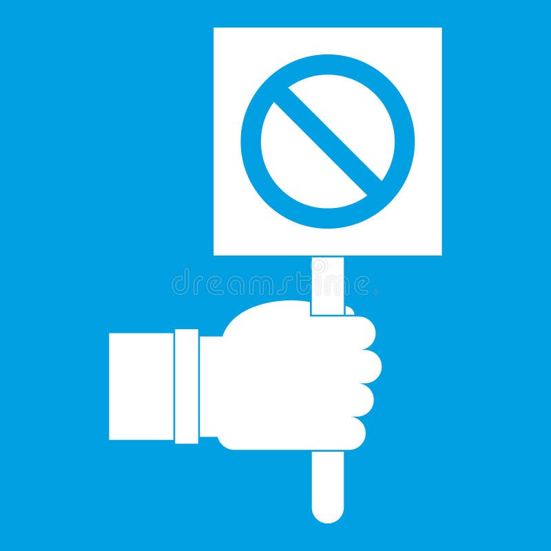 Hand showing stop signboard icon white royalty free illustration