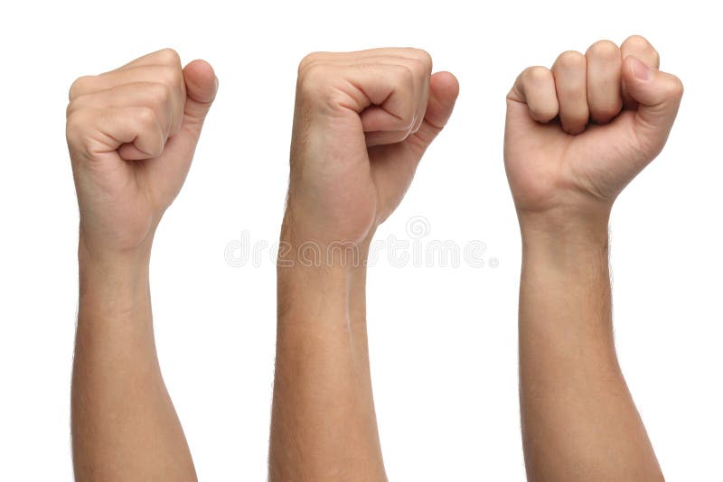 Hand Signs. Punch Fist Isolated on White Stock Photo Image of male
