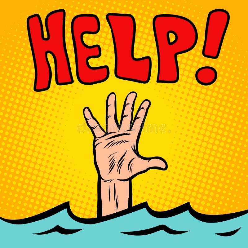 Hand sinking help stock vector. Illustration of depth - 122354067