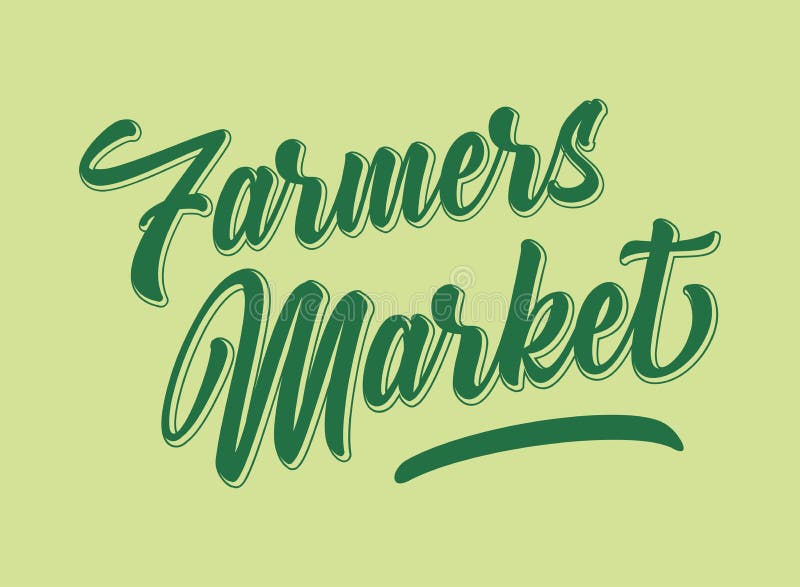 Hand Sketched Farmers Market Quote. Lettering for Banner, Header ...