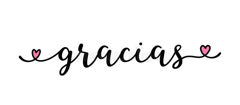 Hand Sketched GRACIAS Quote in Spanish As Ad, Web Banner. Translated ...