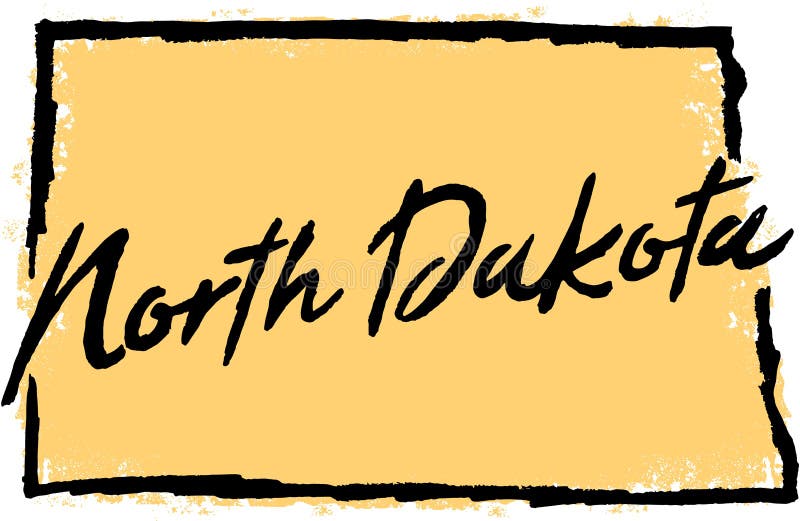 Hand Drawn North Dakota State Design stock illustration