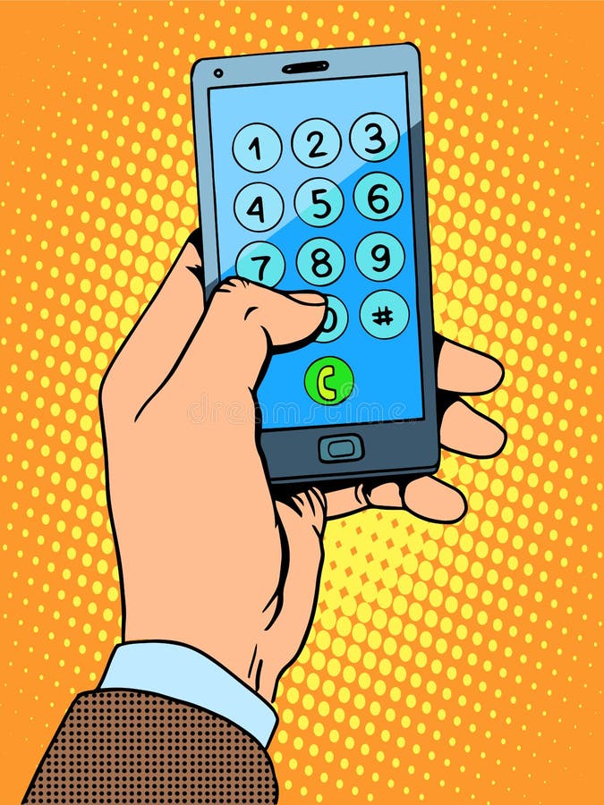 Hand smartphone phone number vector illustration Hand smartphone phone number vector illustration