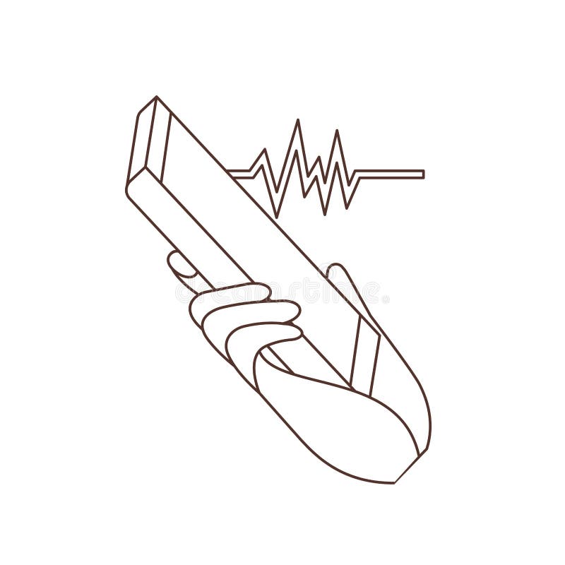 Hand with Smartphone and Sound Wave Stock Vector Illustration of