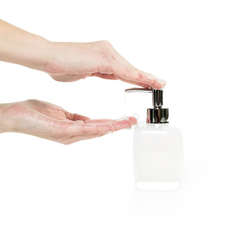 Hand Soap with Pumping Lotion from Bottle Stock Photo Image of