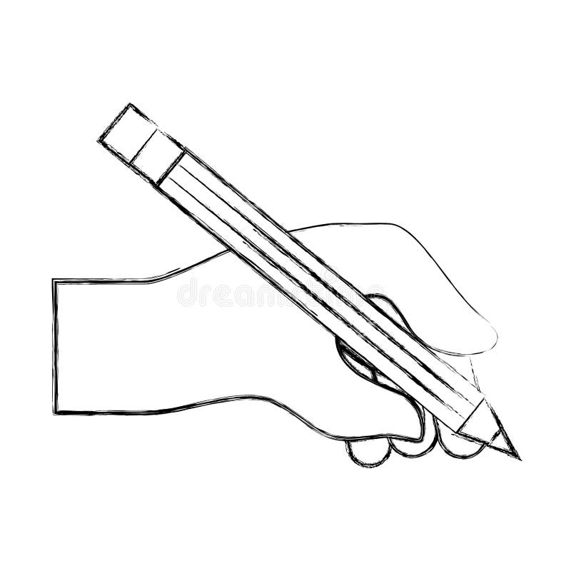 Hand som rymmer konstn?rlig kreativitet f?r tr?blyertspenna vektor illustrationer Hand som rymmer konstn?rlig kreativitet f?r tr?blyertspenna vektor illustrationer