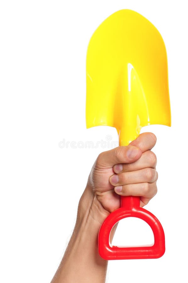 Hand with spade stock photo. Image of play, male, beach 27008634
