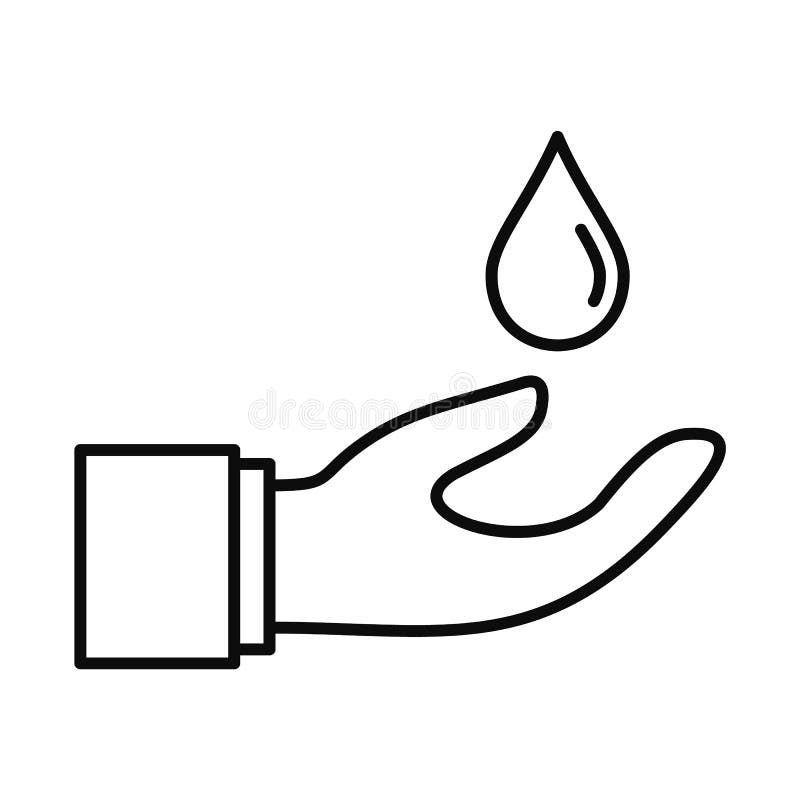 Hand sparen waterpictogram, overzichtsstijl royalty-vrije illustratie Hand sparen waterpictogram, overzichtsstijl royalty-vrije illustratie