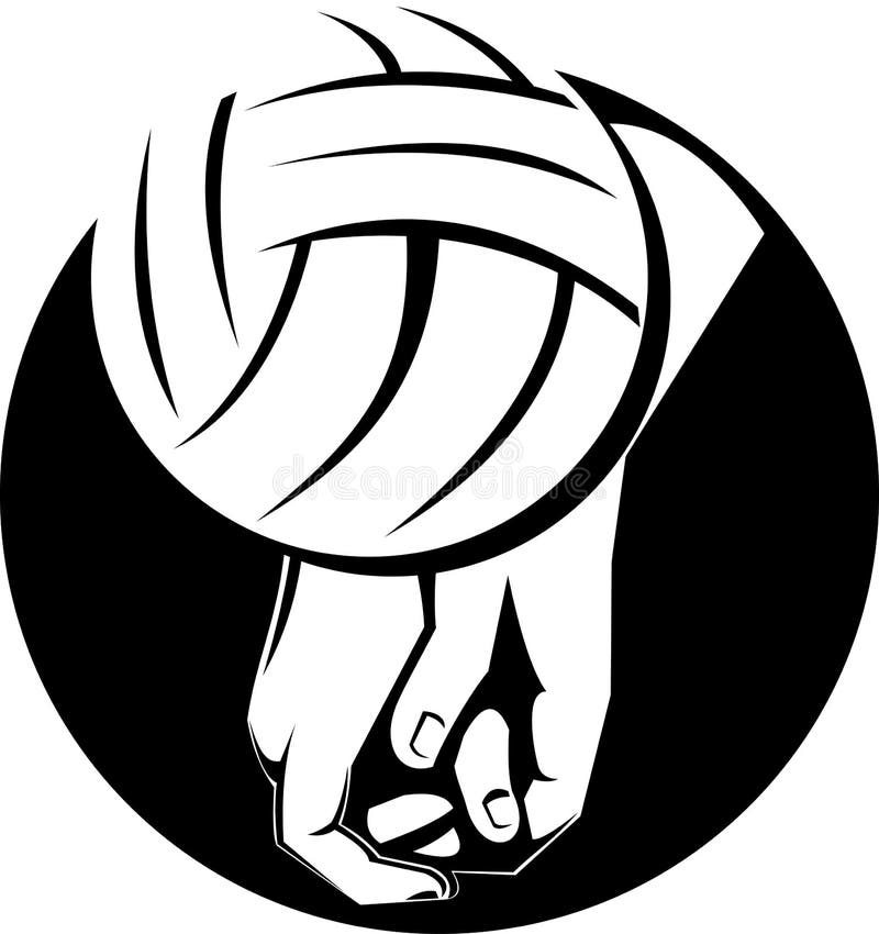 Hand spiking volleyball stock illustration. Illustration of female