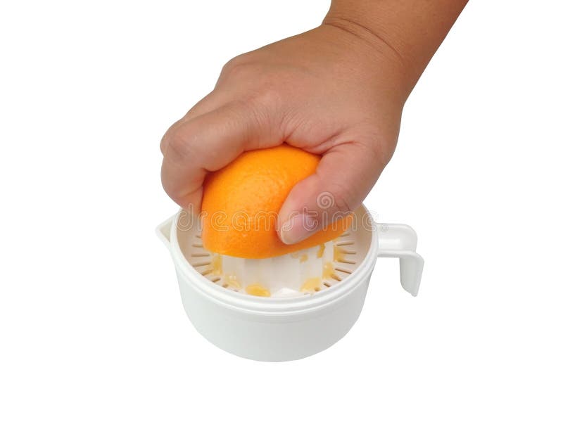 Hand orange squeezer stock photo. Image of isolated, dietary 4072052