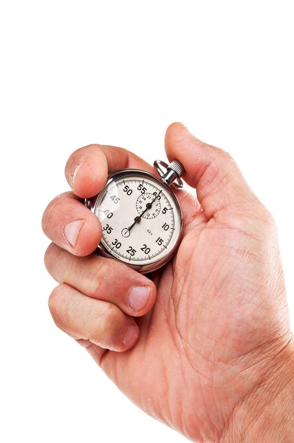 Hand with stopwatch stock photo. Image of second, fingers 20123338