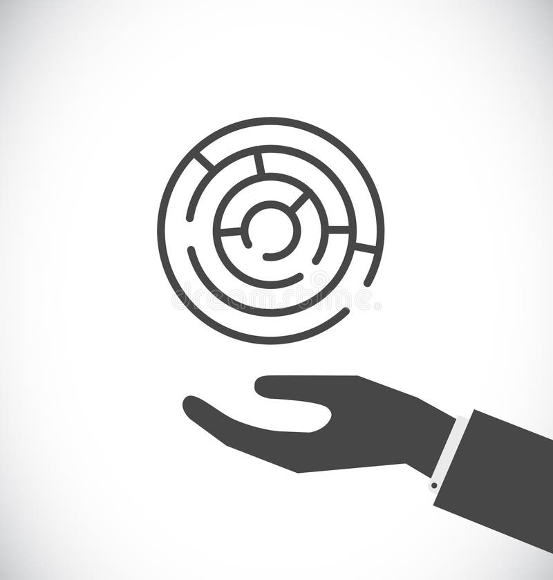 Maze labyrinth icon with hand royalty free illustration.